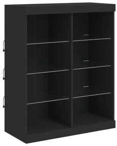 fekete tálalószekrény LED-világítással 81 x 37 x 100 cm