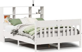 vidaXL fehér tömör fenyőfa ágy matrac nélkül 120 x 190 cm
