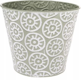 Fém Fedél Virágcserép 16 x 13,5 cm Zöld Dekoráció