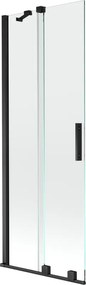 Mexen Velar 2-szárnyas zuhanyfal, eltolható 75 x 150 cm, átlátszó, fekete - 896-075-000-01-70
