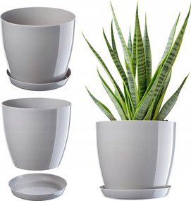 Virágtartó Állvány Műanyag Fedő Virágtartó 14cm Szürke Kadax