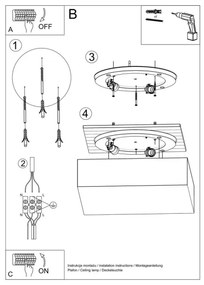Mennyezeti lámpa HORUS 35 2xE27/60W/230V fekete