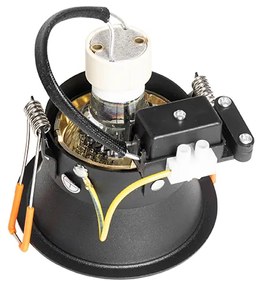 6 darabos modern, süllyesztett spotlámpa szett fekete és arany színben, forgatható és dönthető - Alloy