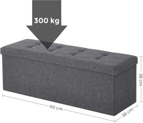 Tárolóhellyel ellátott taburet OTTOMAN 110x38 cm, sötétszürke