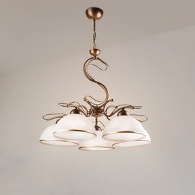 Láncos csillár COBRA 5xE27/60W/230V bronz/patina