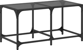 vidaXL acél dohányzóasztal fekete üveglappal 78,5 x 40 x 40 cm