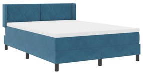 Boxspring Ágy Matrac nélkül Sötétkék 140x190 cm Bársony