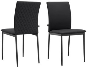 Fekete bőrutánzat étkezőszék szett 2 db-os Pavia – Støraa