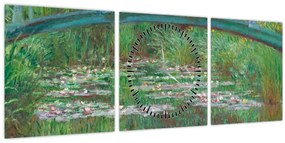 Kép - Claude Monet, The Japanese Footbridge, reprodukciók (órával) (90x30 cm)