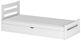 Gyerekágy 90 x 190 cm Nia (ágyráccsal és tárolóhellyel) (fehér). 1012889