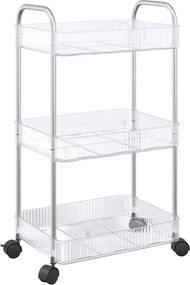 vidaXL tárolókocsi 3 szintes átlátszó 37x28x68 cm akril