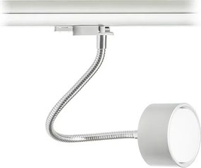 RENDL PIXIE hajlítható nyakon háromáramkörös sínre ezüstszürke króm 230V LED GX53 7W