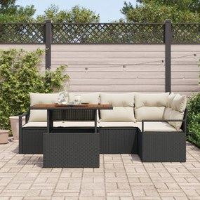 Kert étkező szett 6 pcs Fekete és Krém 100 x 55 x 73 cm