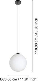 EGLO 900511 RONDO Egyágú Függesztett Lámpa Fém E27 IP20