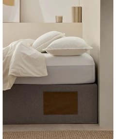 Szürke kárpitozott ágyneműtartós franciaágy 160x200 cm Matters – Kave Home