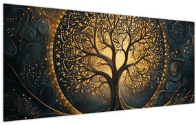 Kép – Arany aurájú fa (120x50 cm)