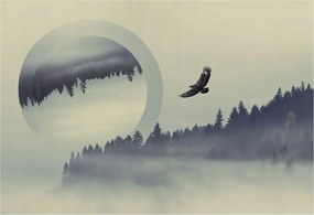 Flizelin tapéta Divatos 3D fali ragasztó Erdei tájkép 152x104 ragasztó