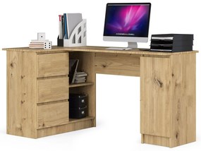 Sarok PC asztal Bevin (artisan tölgy) (B). Akció -16%. 1070968