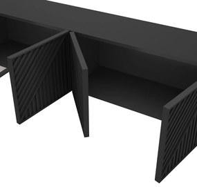 Fekete TV-állvány 161x55x35 cm Peta – Marckeric