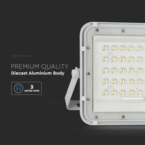 LED Kültéri napelemes reflektor LED/10W/3,2V IP65 6400K fehér + távirányító