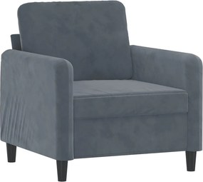 vidaXL sötétszürke bársony kanapéfotel 60 cm