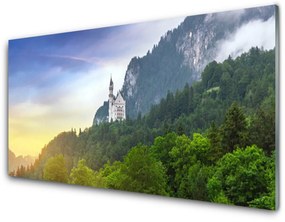 Üvegkép Vár a hegység Forest Landscape 120x60cm