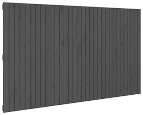 szürke tömör fenyőfa fali fejtámla 204x3x110 cm