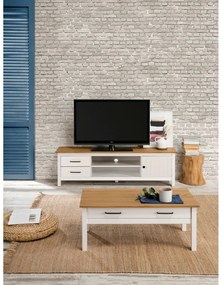 Fehér borovi fenyő TV-állvány 158x47 cm Miranda – Marckeric