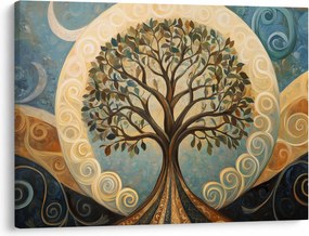 Kép – Életfa és spirálok (70x50 cm)