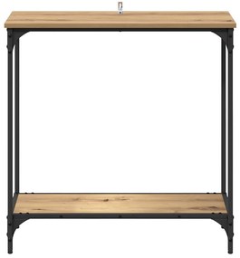 Konzolasztal polcokkal kézműves tölgy 75 x 30.5 x 75 cm Faanyag