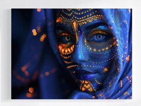 Canvas Vászonkép Portré Nő Arc Neon Uv Body Painting 80x60