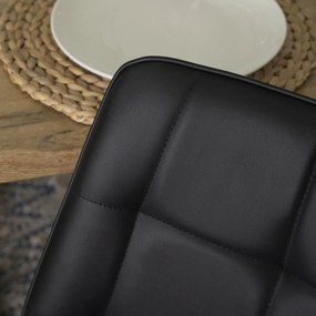 Fekete Eco-bőr Étkezőszék. MONZA