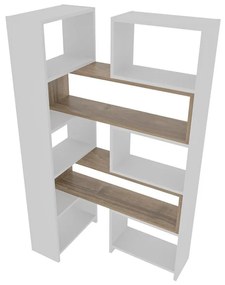 könyvespolc Poyraz - White, Walnut