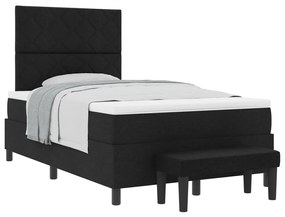 Box Spring Ágy Matraccal és Pad Fekete 120x190 cm Szövet