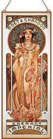 Alfons Mucha - Vintage Ladies (Garnitúra) üvegkép, falikép