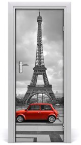 Ajtóposzter öntapadós Eiffel-torony autó 85x205 cm