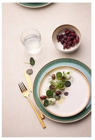 Fehér-zöld kőedény desszertes tányér ø 21 cm Gastro White/Green – Bitz