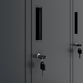 6 ajtós IGOR öltözőszekrény, 900 x 1850 x 450 mm, antracit