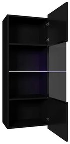 Függesztett vitrin   Brolani BR11 (fekete + fényes fekete) (kék LED világítással). 1106337