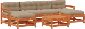 vidaXL Kerti lounge szett 7 pcs Viaszbarna Tömör fenyő