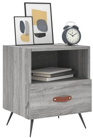 2 db szürke sonoma színű szerelt fa éjjeliszekrény 40x35x47,5cm