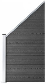 Fekete wpc kerítéspanel 95 x (105-180) cm