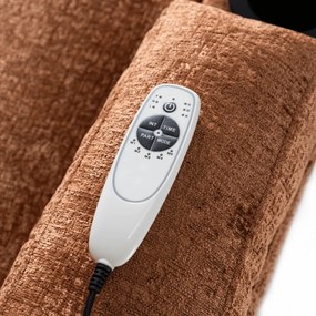 Elektromosan Vezérelhető Masszázsfunkciós Relaxfotel Barna Szövet Kárpittal. BOX 2