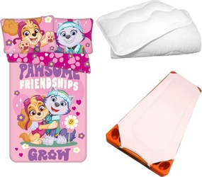 Mancs Őrjárat Pawsome gyerek, ovis ágyneműhuzat, derékalj és paplan/párna szett 100x135 cm