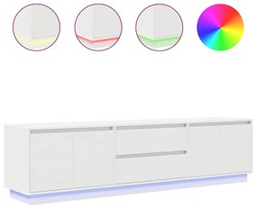 fehér TV-szekrény LED-lámpákkal 193,5x41x50 cm