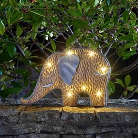Kerti napelemes kőhatású elefánt lámpa 25 x 40 cm
