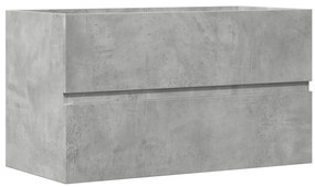 Betonszürke szerelt fa függő fürdőszobaszekrény 80x38,5x45 cm