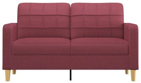 kétszemélyes bordó szövet kanapé 140 cm
