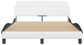 fehér és fekete műbőr ágykeret Dover 120 x 200 cm