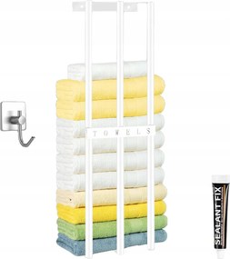 Fali Törölközőtartó Vendégeknek Fehér Matt Fém Fogantyú Akasztó